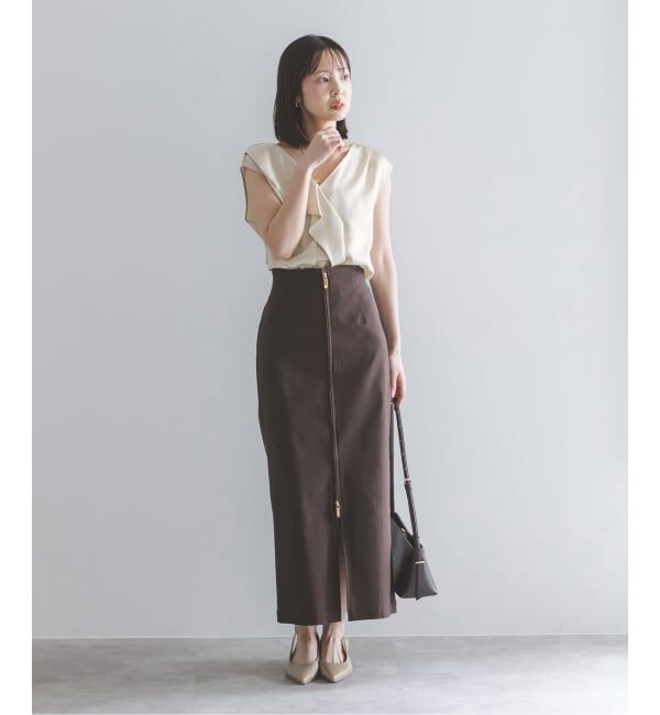 NOBLE「《WEB&一部店限定追加》【洗える】ドレープサテン2WAYブラウス」|シャツ・ブラウス|
