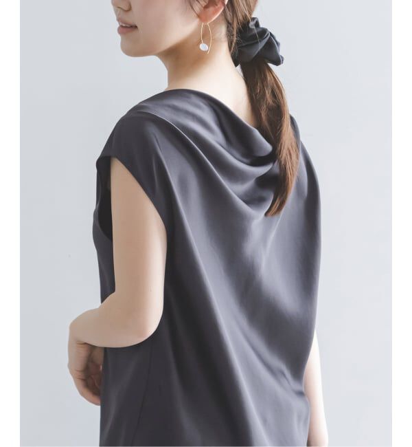 NOBLE「《WEB&一部店限定追加》【洗える】ドレープサテン2WAYブラウス」|シャツ・ブラウス|