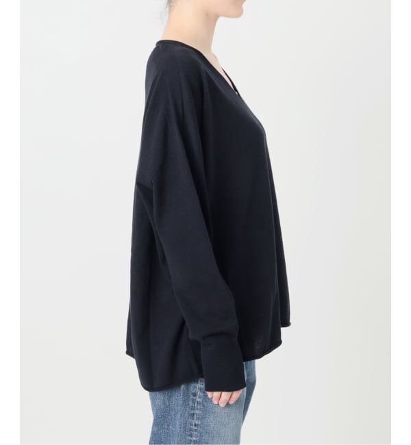 Spick and Span「《全新色 / 追加予約》コットンバルキーヤーンルーズVネックプルオーバー」|ニット・セーター|
