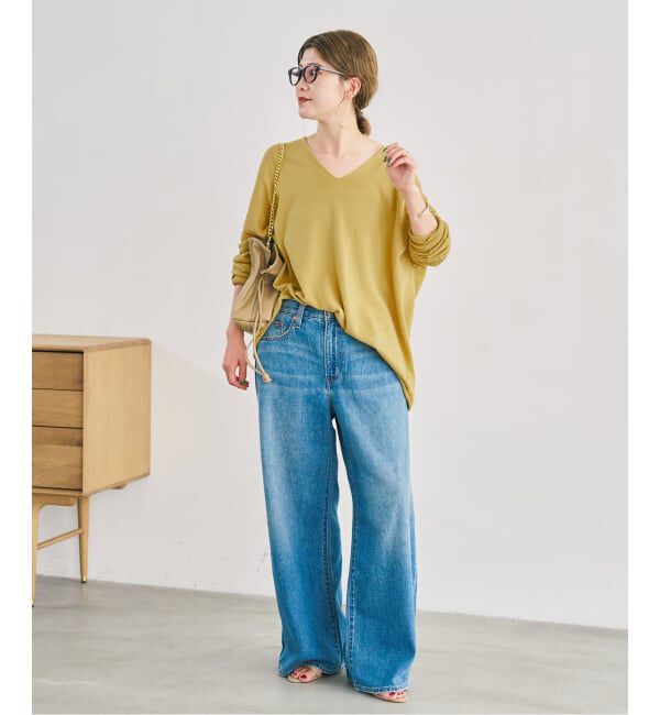 Spick and Span「《全新色 / 追加予約》コットンバルキーヤーンルーズVネックプルオーバー」|ニット・セーター|