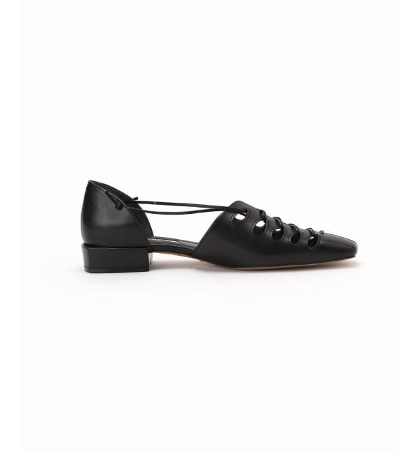 GRISE「《WEB+一部店舗限定》GRISEレザースクエアカットワークレースアップフラット」|その他|