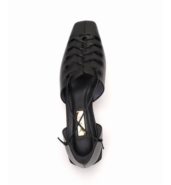 GRISE「《WEB+一部店舗限定》GRISEレザースクエアカットワークレースアップフラット」|その他|