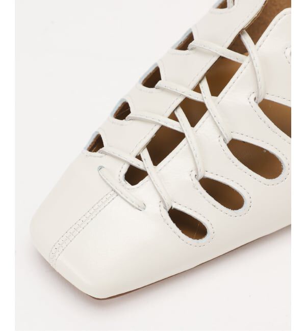 GRISE「《WEB+一部店舗限定》GRISEレザースクエアカットワークレースアップフラット」|その他|