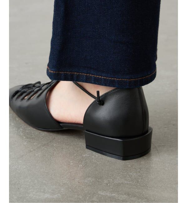 GRISE「《WEB+一部店舗限定》GRISEレザースクエアカットワークレースアップフラット」|その他|