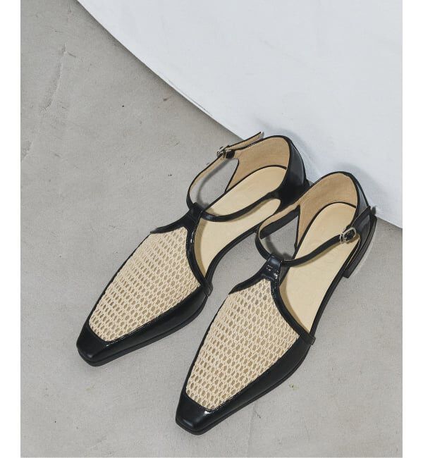 GRISE「《WEB+一部店舗限定》GRISEナロースクエアコンビTストラップセパレートフラット」|その他|