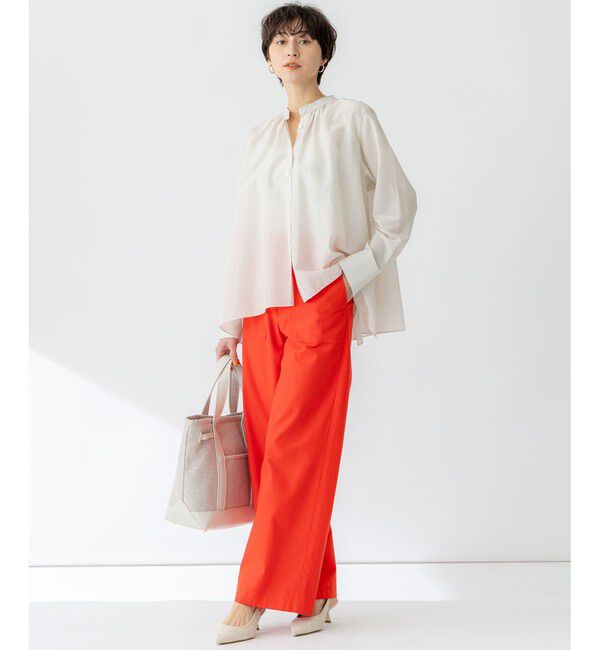 23区「【洗える】シアーコットンシルク ハンカチーフヘム デザイン シャツ」|シャツ・ブラウス|