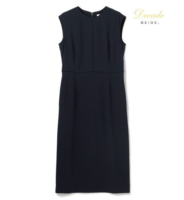 BEIGE,「【セットアップ対応】CINDY / 配色ライン クルーネックドレス」|ワンピース|Navy x Black
