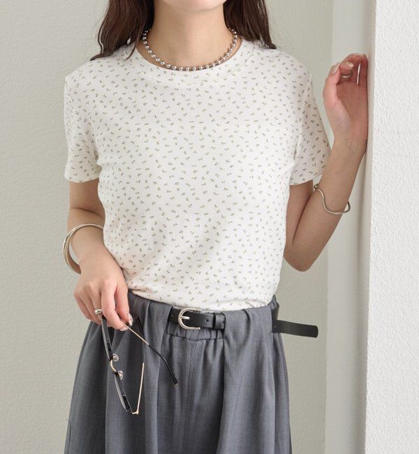  「クルーチビフラワーTシャツ」|Tシャツ・カットソー|