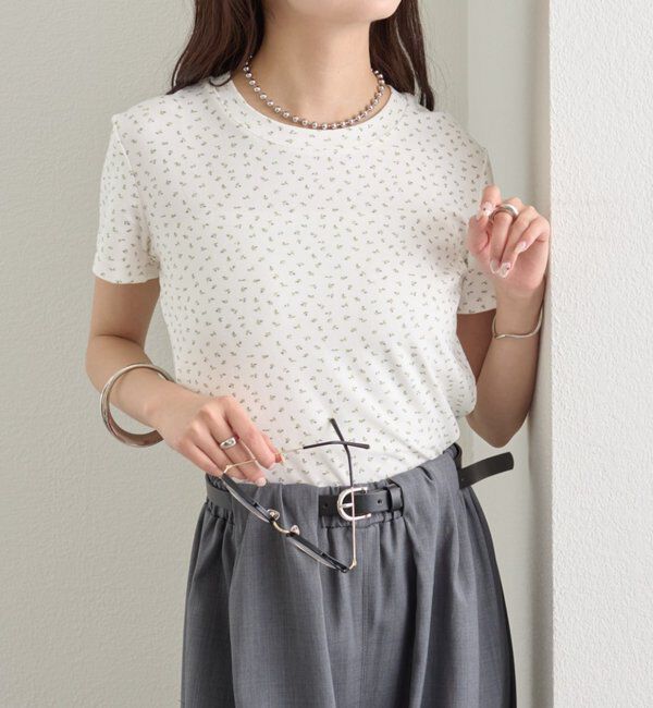  「クルーチビフラワーTシャツ」|Tシャツ・カットソー|