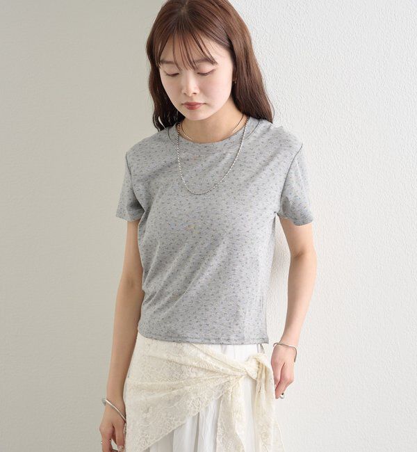  「クルーチビフラワーTシャツ」|Tシャツ・カットソー|