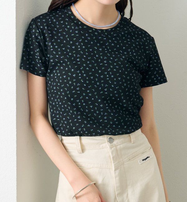  「クルーチビフラワーTシャツ」|Tシャツ・カットソー|