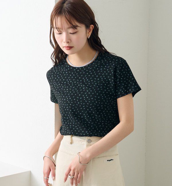  「クルーチビフラワーTシャツ」|Tシャツ・カットソー|
