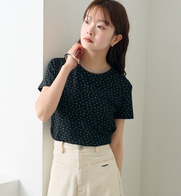  「クルーチビフラワーTシャツ」|Tシャツ・カットソー|