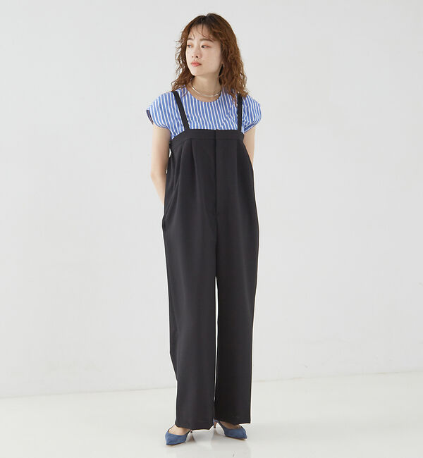 qualite「2WAYストレッチサロペット」|オールインワン|