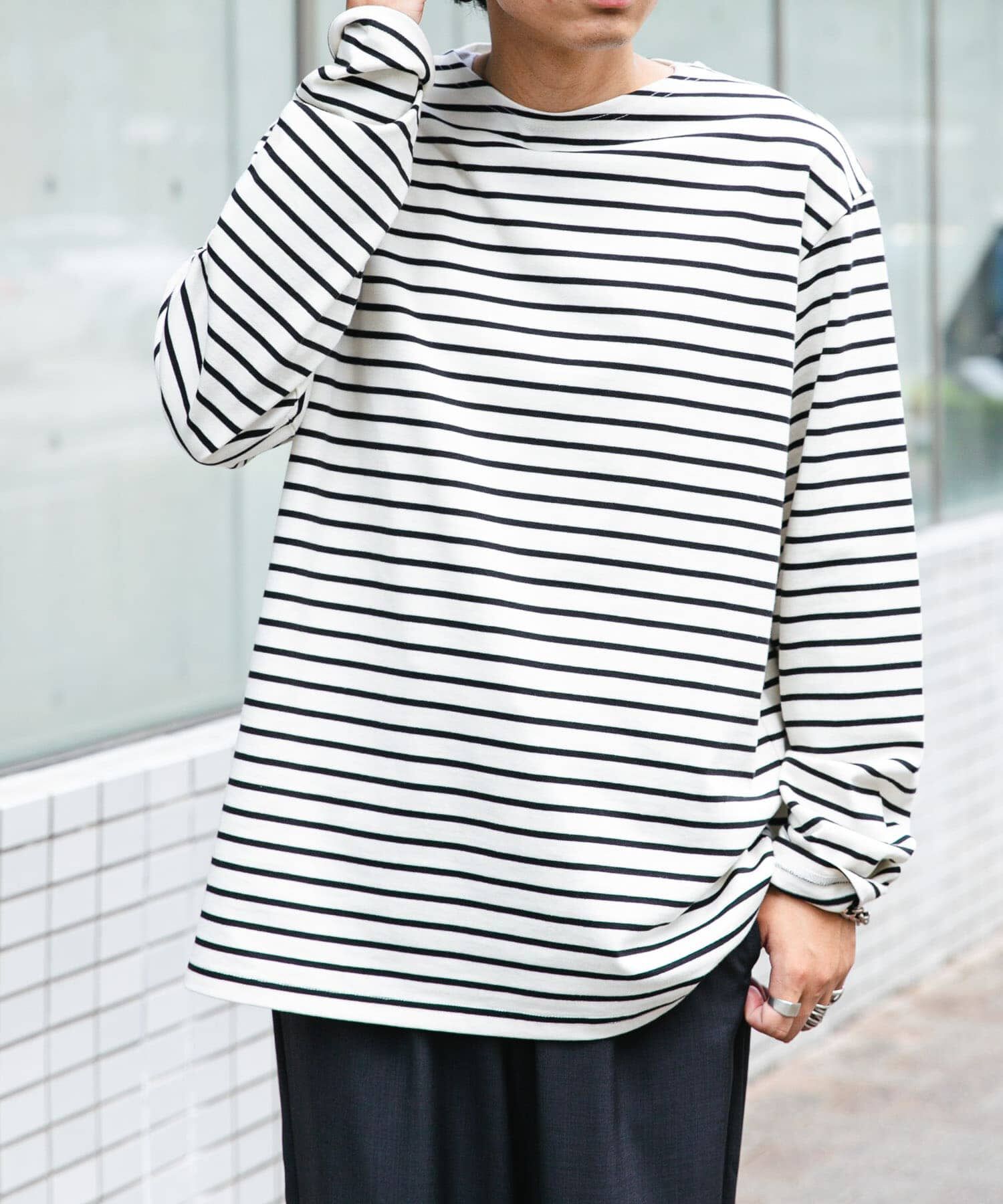 URBAN RESEARCH DOORS「FORK&SPOON　ボートネックボーダー」|Tシャツ・カットソー|