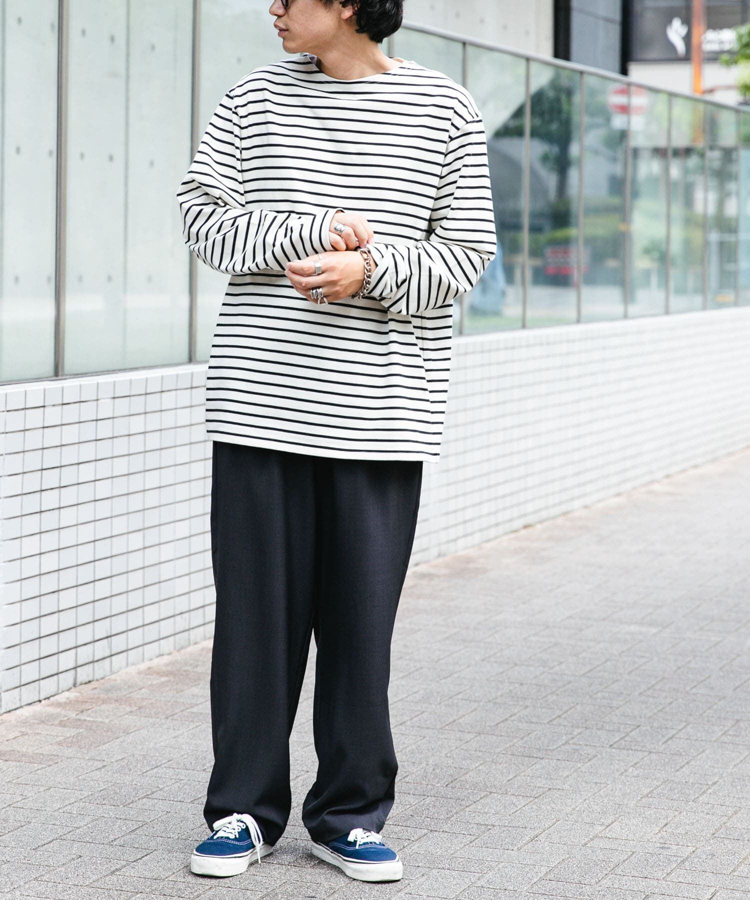 URBAN RESEARCH DOORS「FORK&SPOON　ボートネックボーダー」|Tシャツ・カットソー|