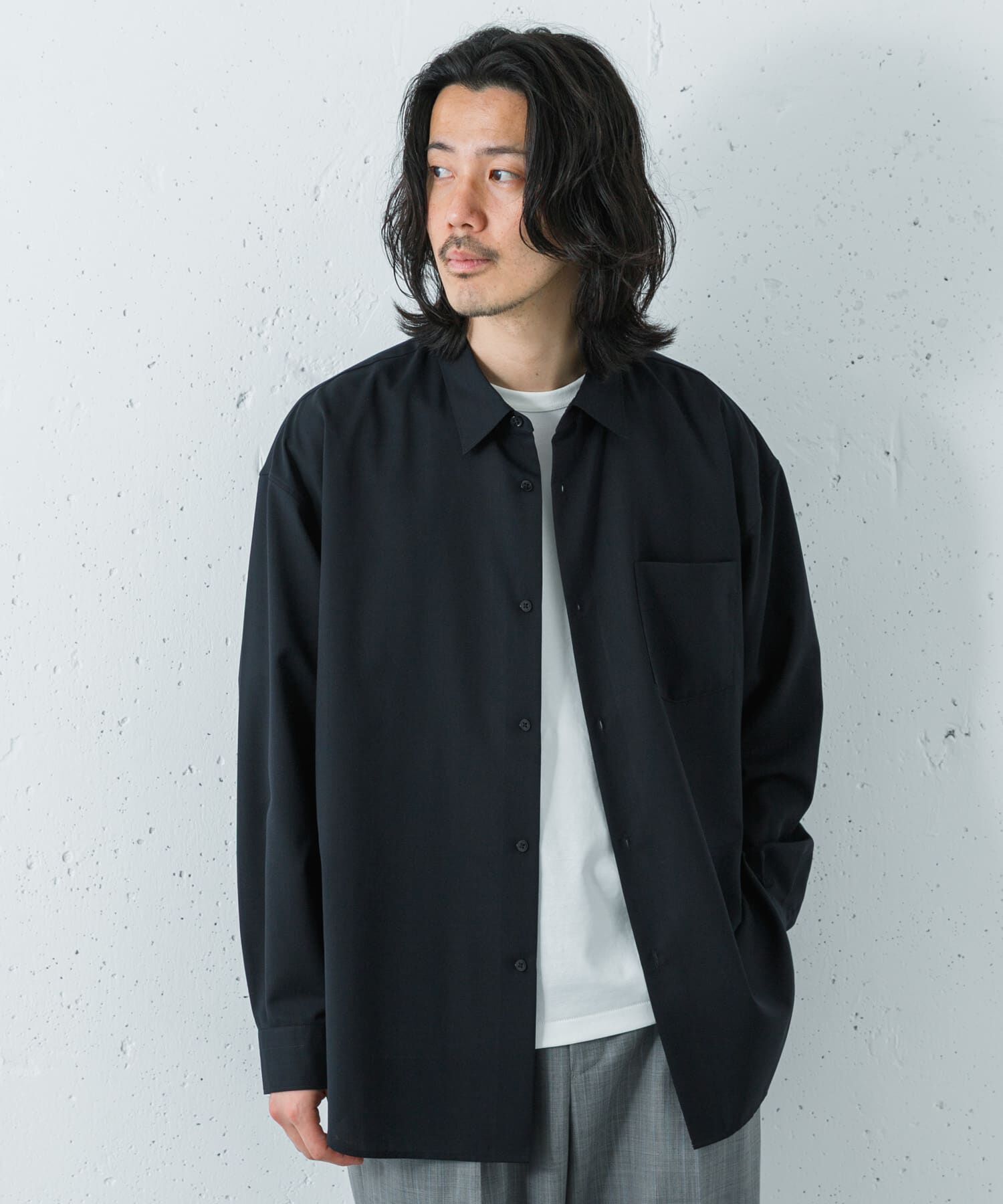 URBAN RESEARCH「『洗濯可/防シワ/接触冷感』WASHABLE WOOL OVER SHIRTS」|シャツ・ブラウス|