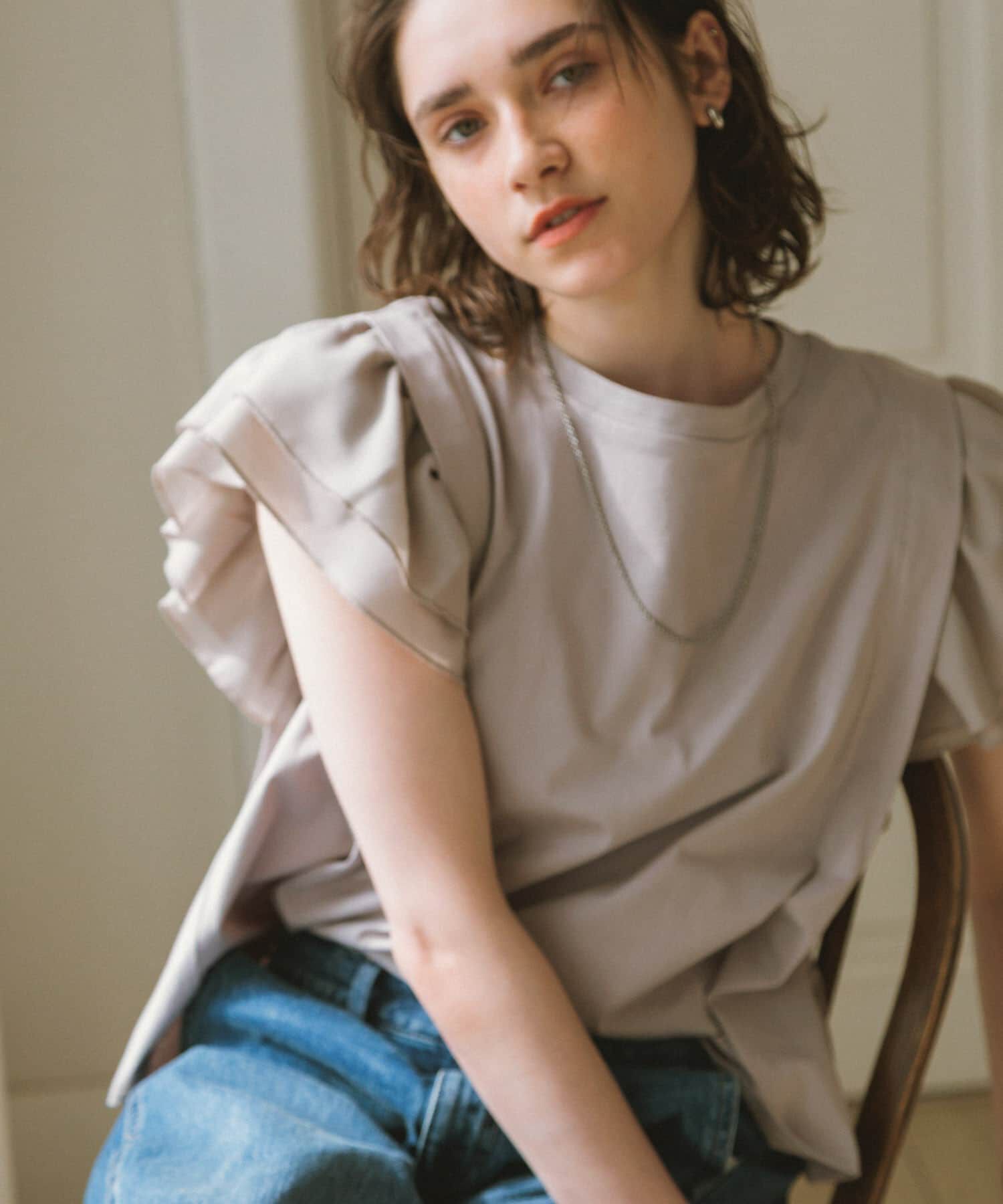 Sonny Label 「フリルフレンチタックスリーブプルオーバー」|Tシャツ・カットソー|