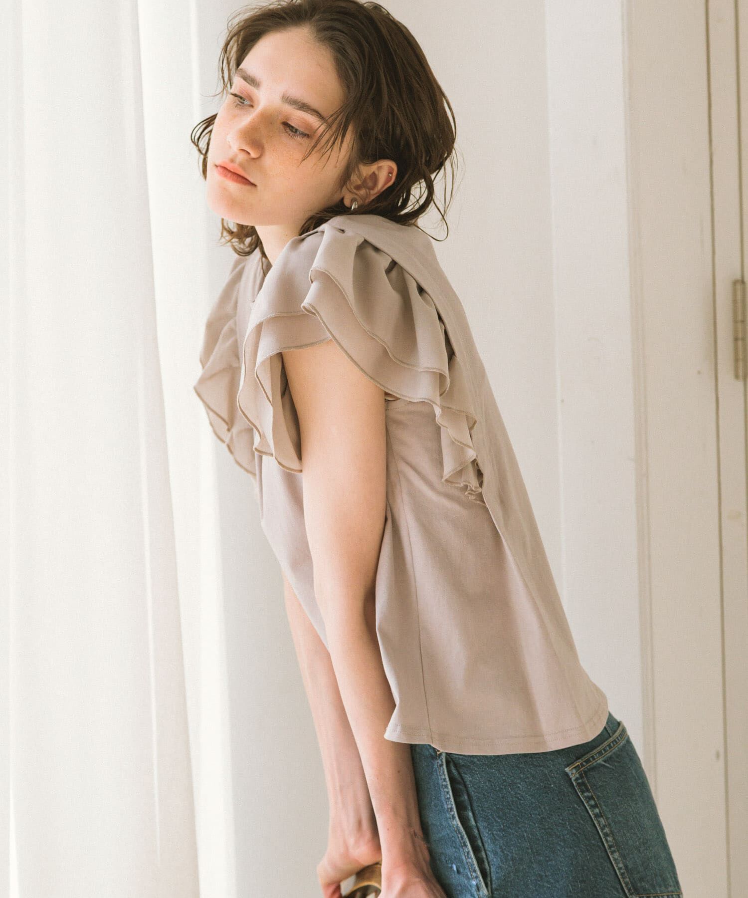Sonny Label 「フリルフレンチタックスリーブプルオーバー」|Tシャツ・カットソー|