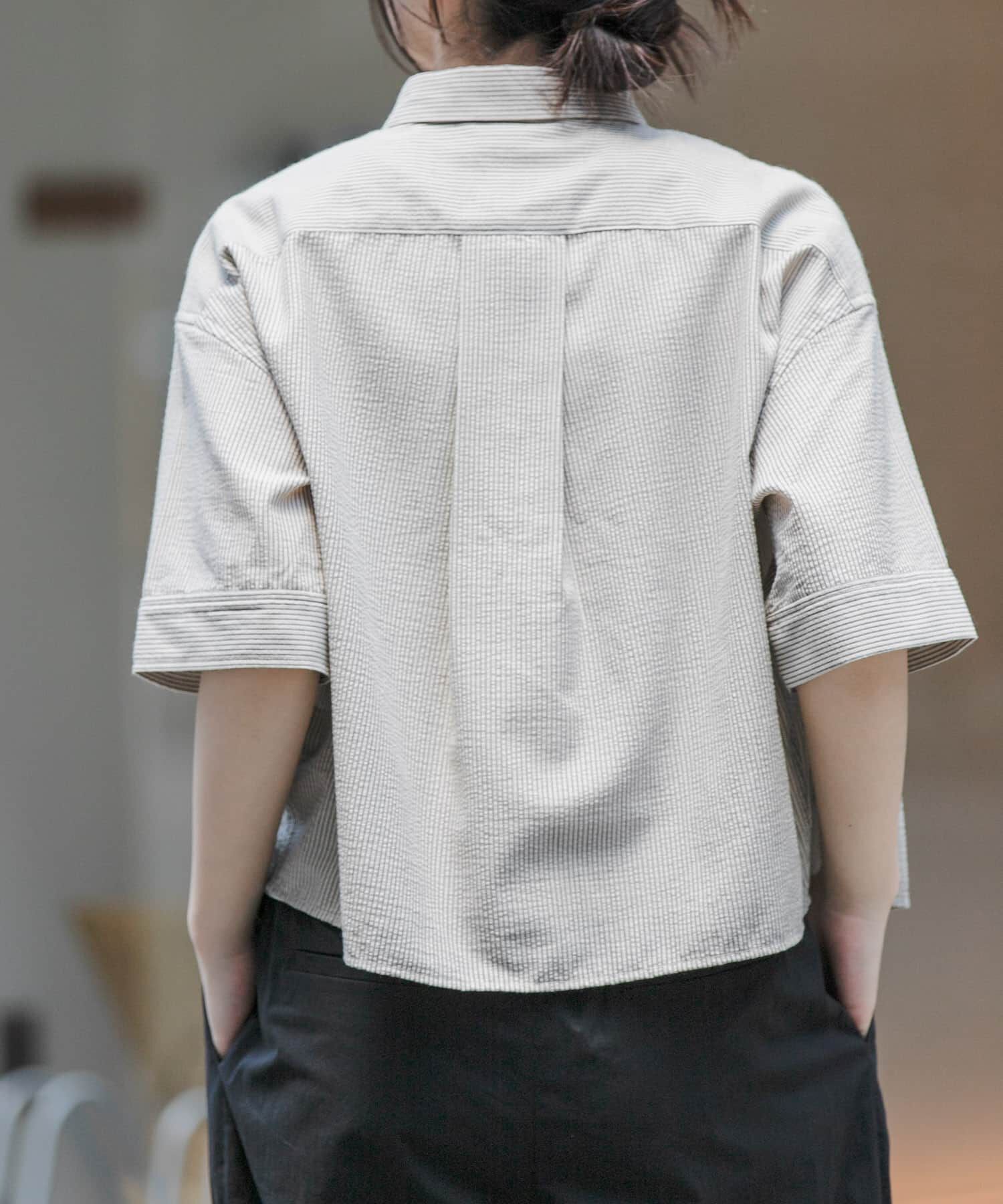 URBAN RESEARCH DOORS「FORK&SPOON　シアサッカーレギュラーカラーシャツ」|シャツ・ブラウス|