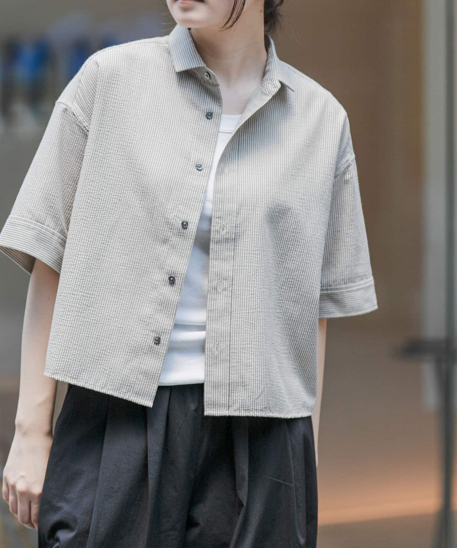 URBAN RESEARCH DOORS「FORK&SPOON　シアサッカーレギュラーカラーシャツ」|シャツ・ブラウス|