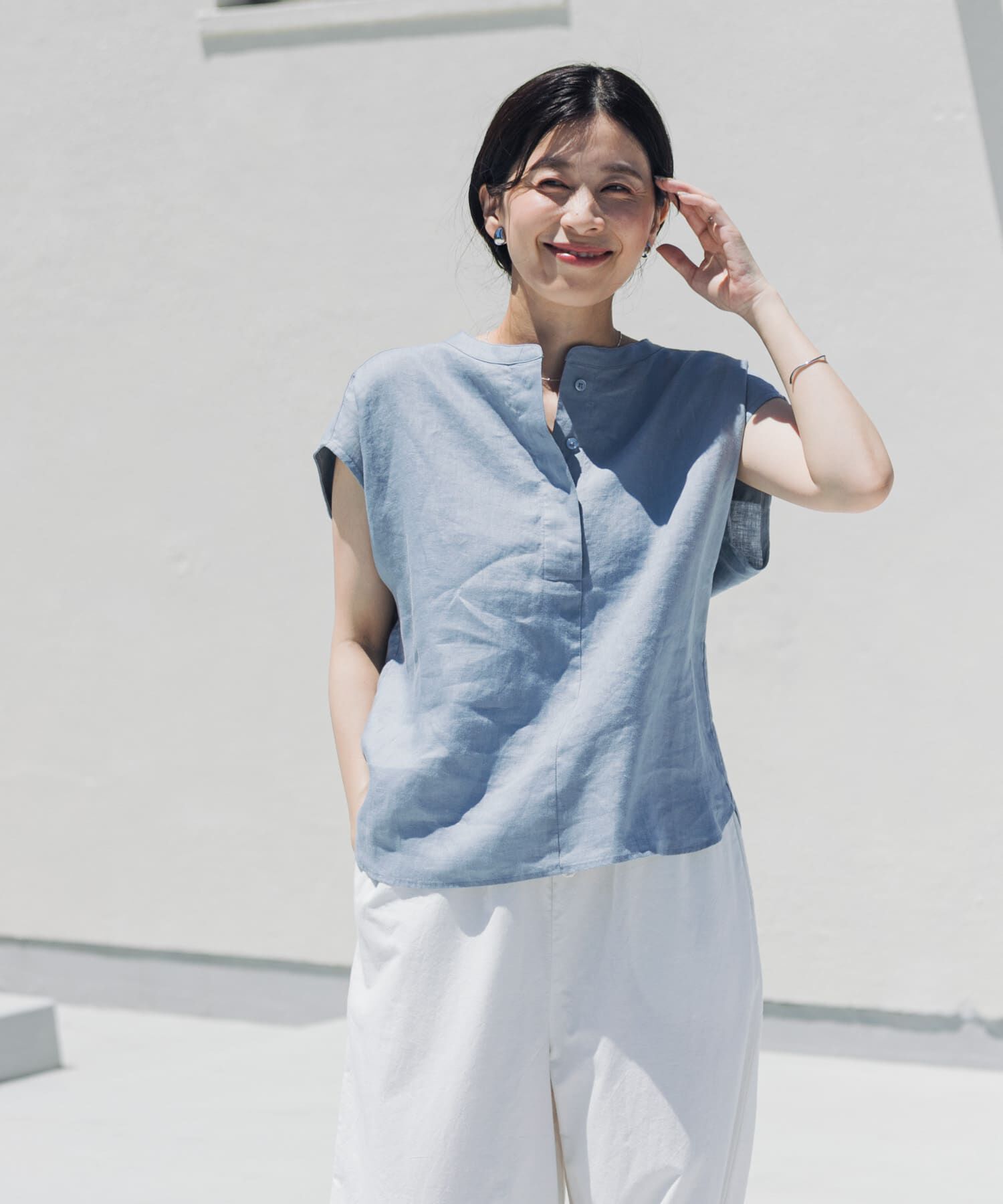 URBAN RESEARCH DOORS「リネンスキッパーフレンチブラウス」|シャツ・ブラウス|
