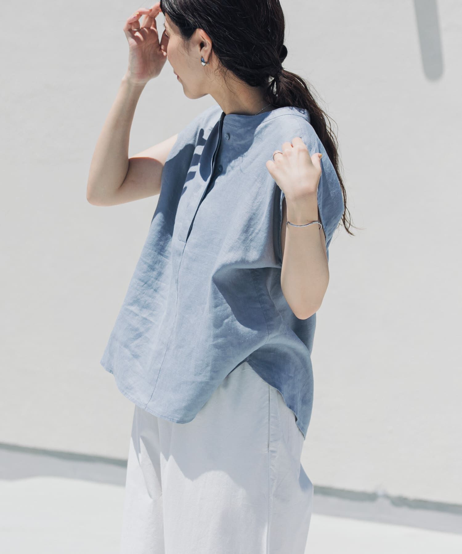 URBAN RESEARCH DOORS「リネンスキッパーフレンチブラウス」|シャツ・ブラウス|