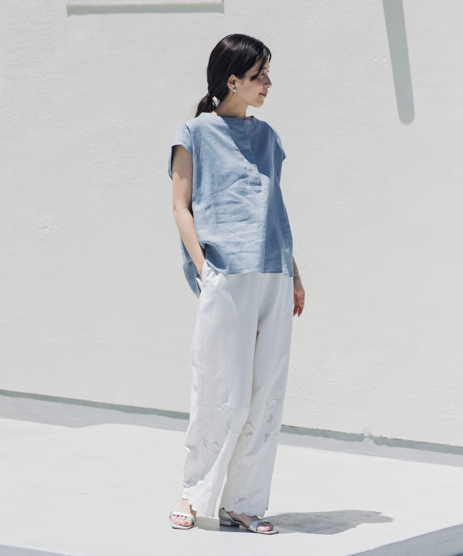URBAN RESEARCH DOORS「リネンスキッパーフレンチブラウス」|シャツ・ブラウス|
