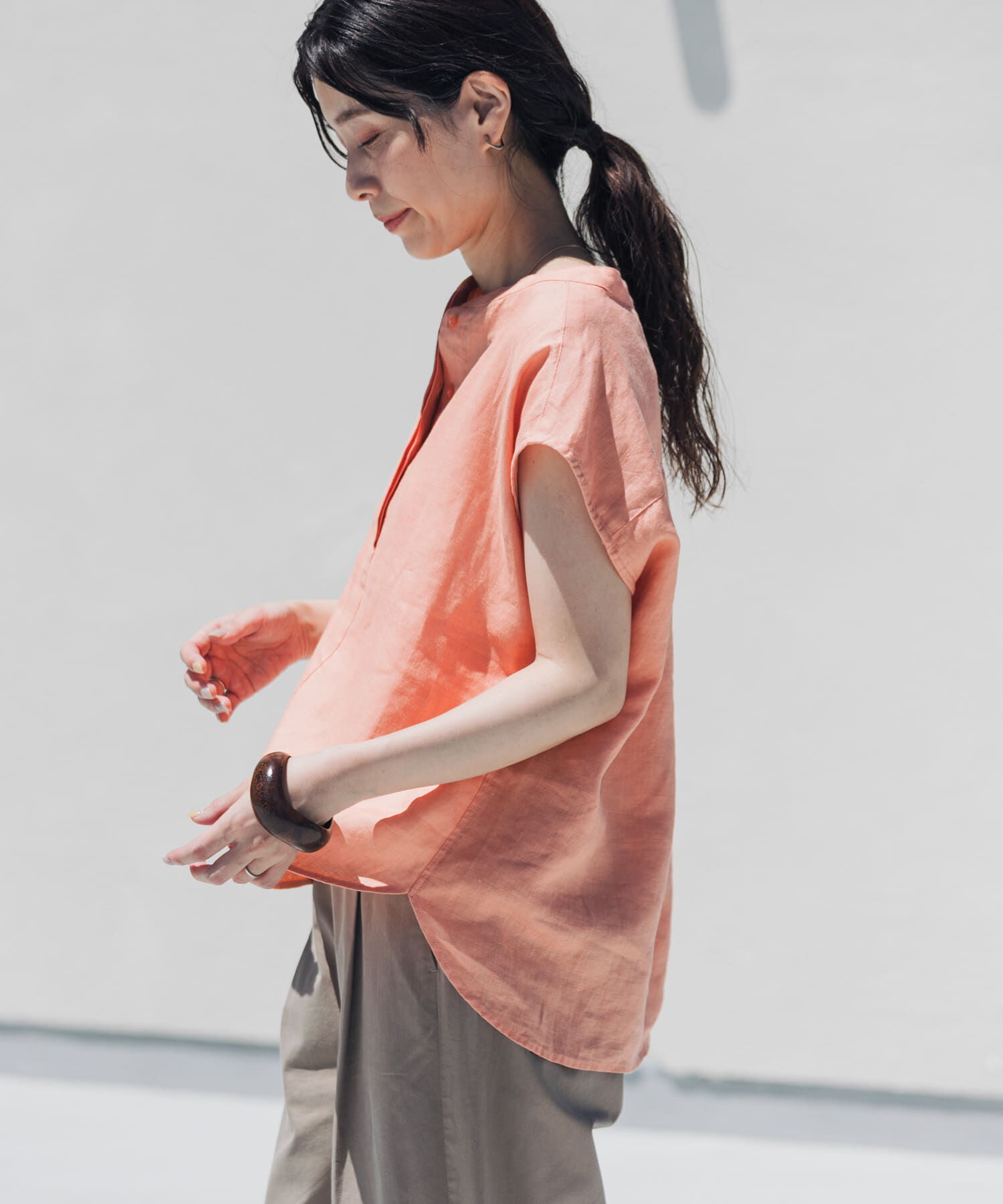 URBAN RESEARCH DOORS「リネンスキッパーフレンチブラウス」|シャツ・ブラウス|