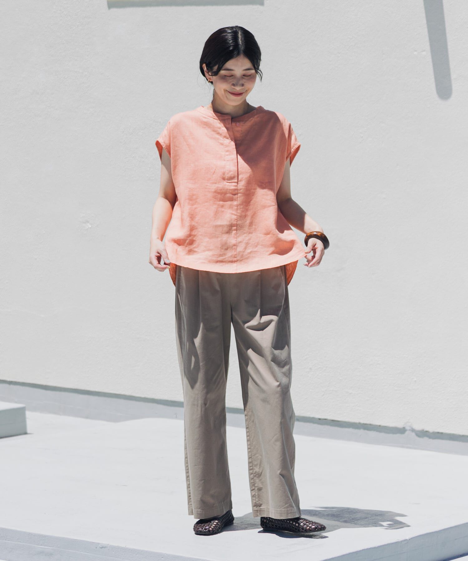 URBAN RESEARCH DOORS「リネンスキッパーフレンチブラウス」|シャツ・ブラウス|