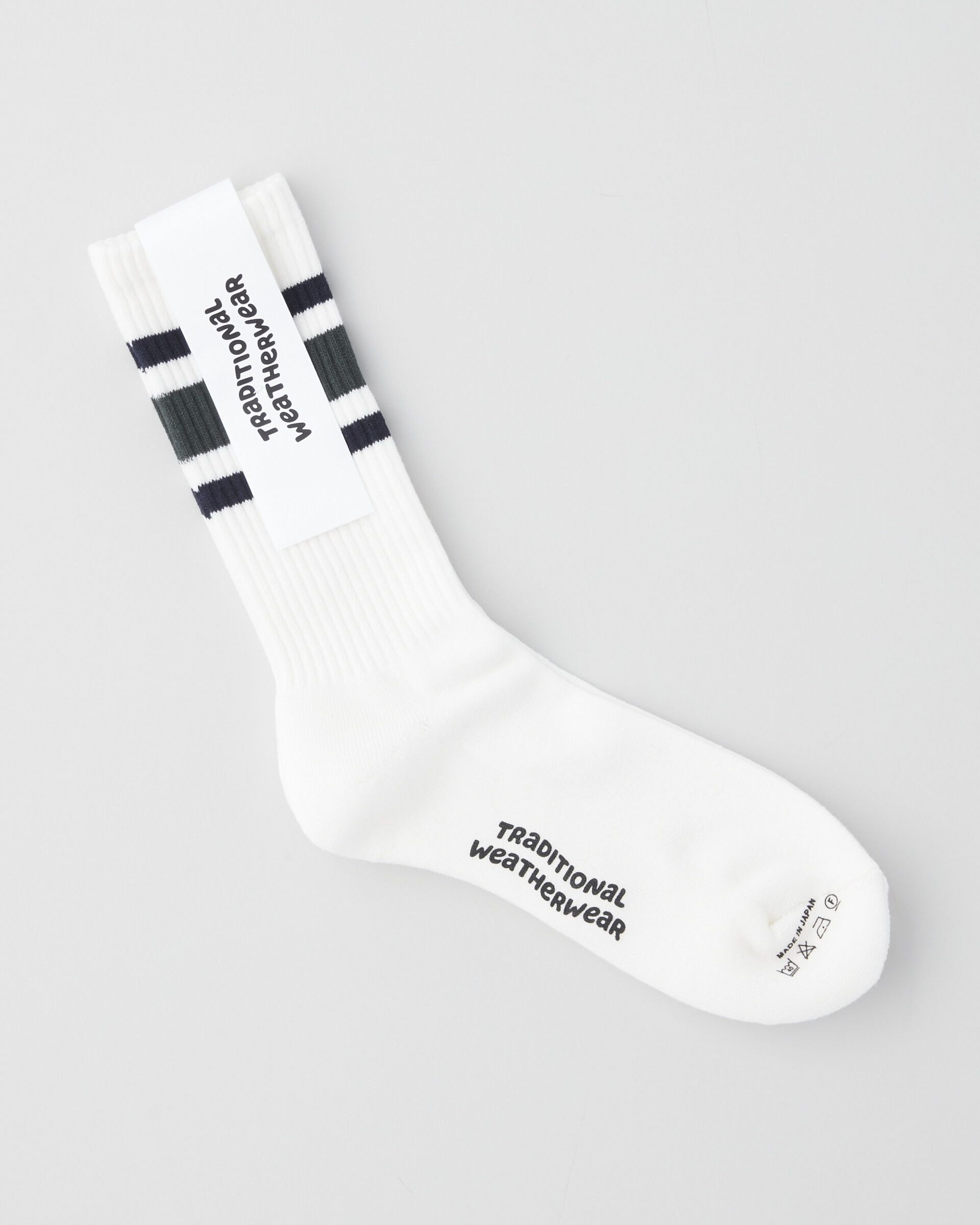 Traditional Weatherwear「WAVE LOGO LINE SOCKS GTS」|その他|ｵﾌﾎﾜｲﾄ&times;ｸﾞﾘｰﾝ&times;ﾈｲﾋﾞｰ