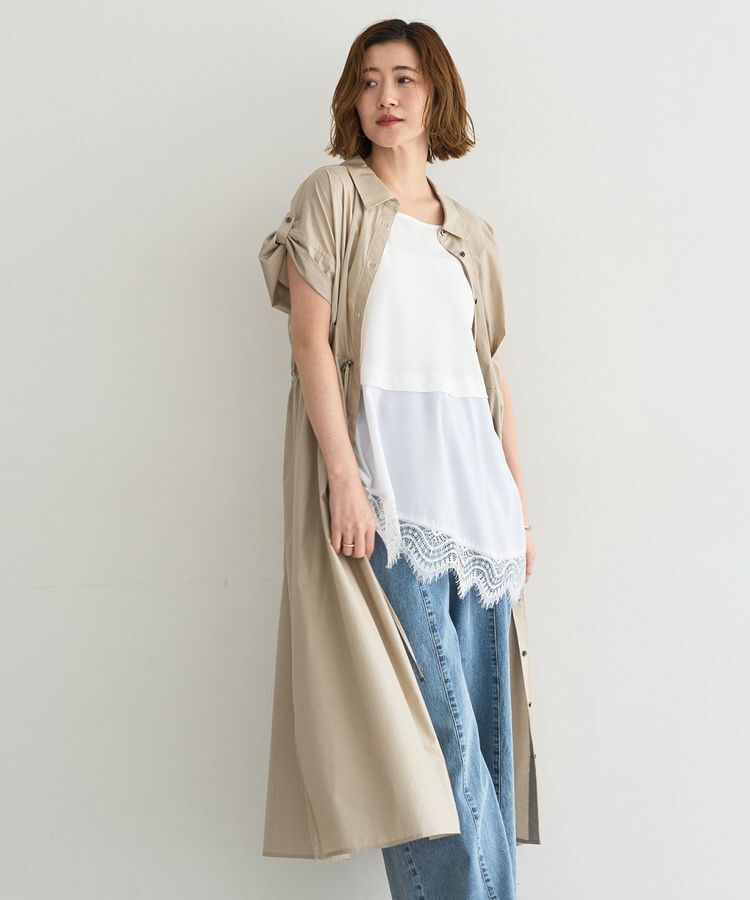 YECCA VECCA「【ORGABITS】タックシャツワンピース」|ワンピース|