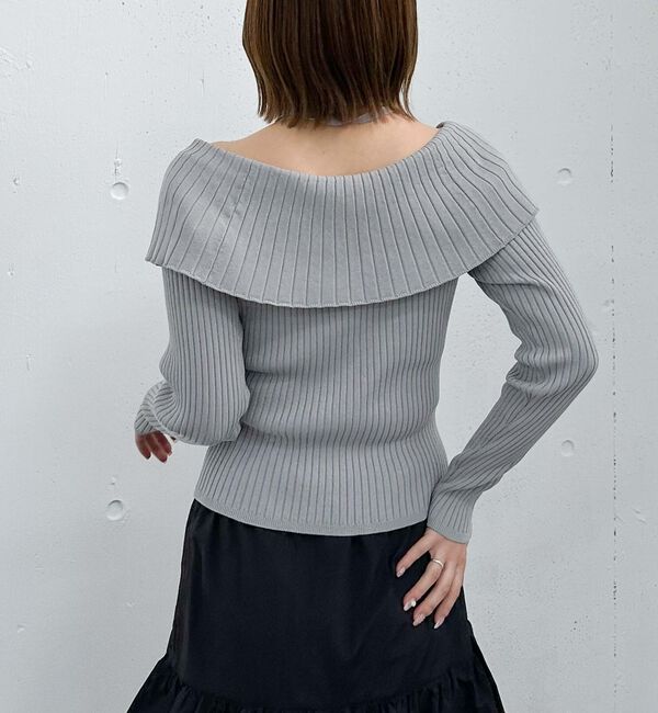 archives「麻タッチオーバーカラーオフショルニット」|ニット・セーター|