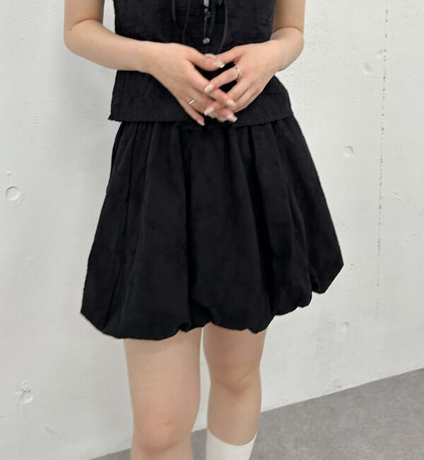 archives「【ＳＥＴＵＰ対応】コットン刺繍バルーンミニスカート」|スカート|BLACK