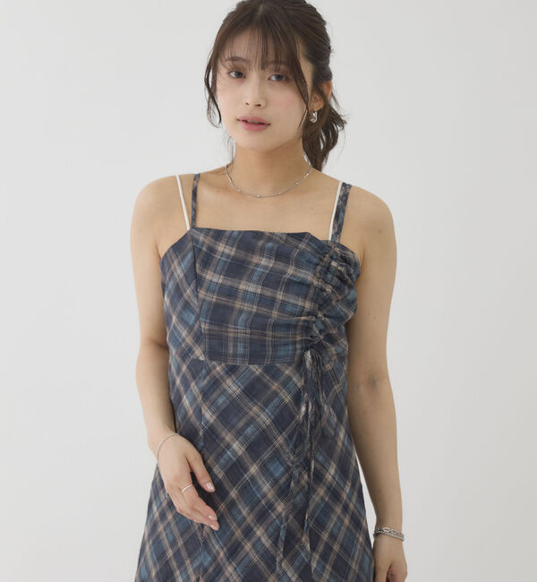 archives「チェックシフォンドロストキャミワンピース」|ワンピース|