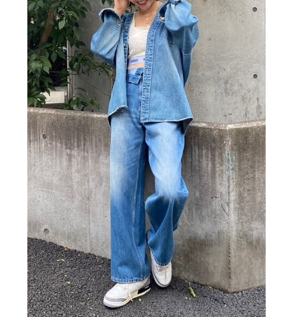 EVRIS「ウエストフラップワイドデニムパンツ」|デニム|