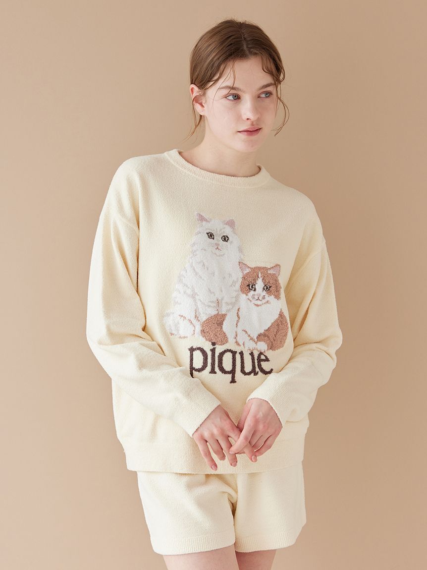 gelato pique「【ラッピング済み】エアリーモコキャットジャガードプルオーバー＆ショートパンツSET」|ルームウェア|