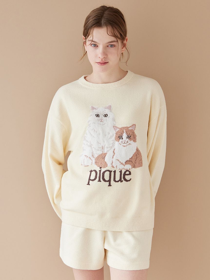 gelato pique「【ラッピング済み】エアリーモコキャットジャガードプルオーバー＆ショートパンツSET」|ルームウェア|