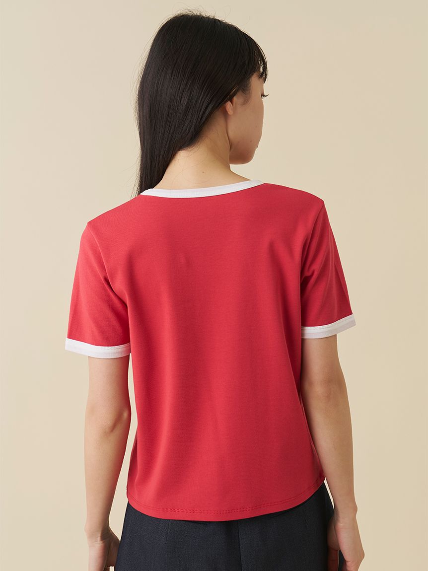 SNIDEL「【UVカット】エンブレムリンガーTシャツ」|Tシャツ・カットソー|