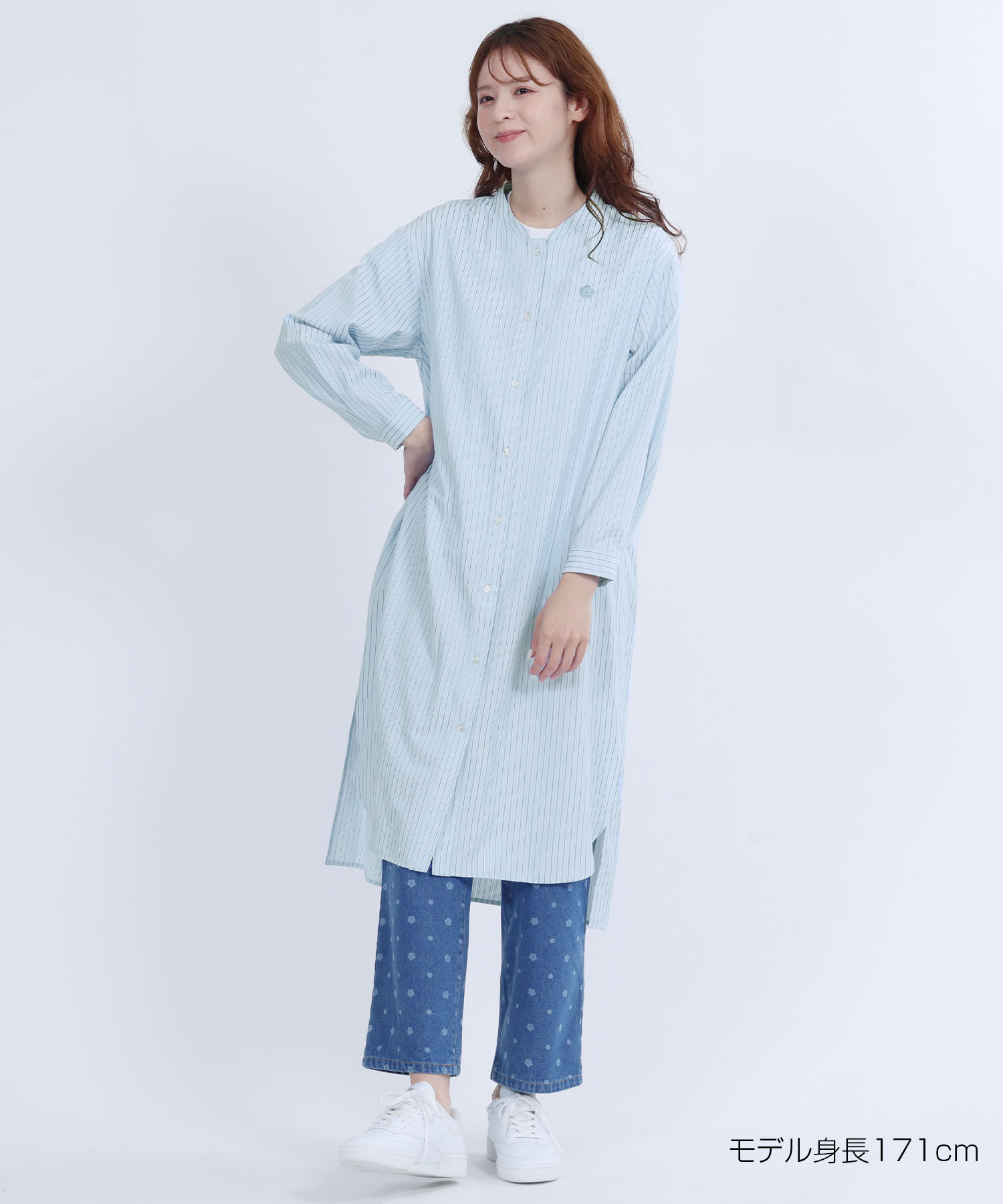 MARY QUANT「ロングシャツ ワンピース」|ワンピース|ブルー