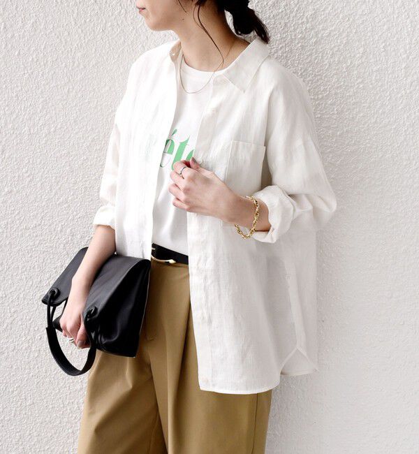 SHIPS Colors 「SHIPS Colors:〈洗濯機可能〉ユーロリネン (EURO Linen) 2WAY ロングスリーブ シャツ◇」|シャツ・ブラウス|