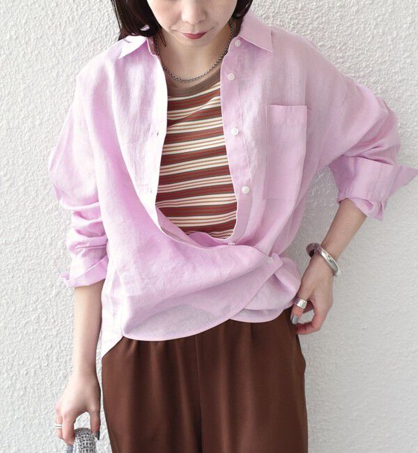 SHIPS Colors 「SHIPS Colors:〈洗濯機可能〉ユーロリネン (EURO Linen) 2WAY ロングスリーブ シャツ◇」|シャツ・ブラウス|