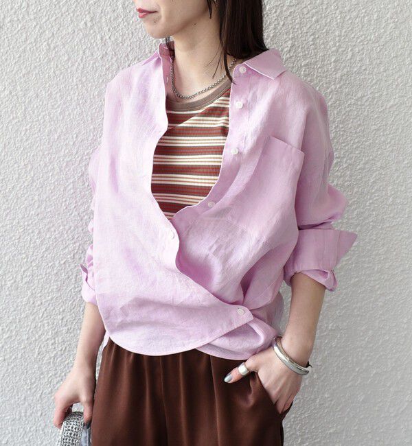 SHIPS Colors 「SHIPS Colors:〈洗濯機可能〉ユーロリネン (EURO Linen) 2WAY ロングスリーブ シャツ◇」|シャツ・ブラウス|