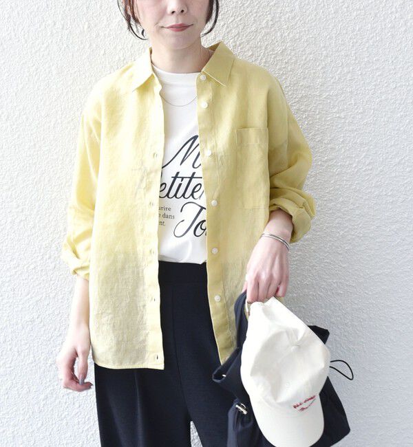SHIPS Colors 「SHIPS Colors:〈洗濯機可能〉ユーロリネン (EURO Linen) 2WAY ロングスリーブ シャツ◇」|シャツ・ブラウス|