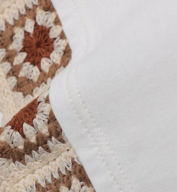 SHIPS Colors 「【WEB限定】SHIPS Colors:クロシェニット ロゴ刺繍 Tシャツ◇」|Tシャツ・カットソー|