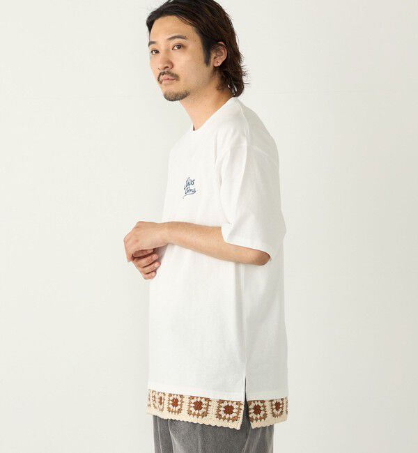 SHIPS Colors 「【WEB限定】SHIPS Colors:クロシェニット ロゴ刺繍 Tシャツ◇」|Tシャツ・カットソー|