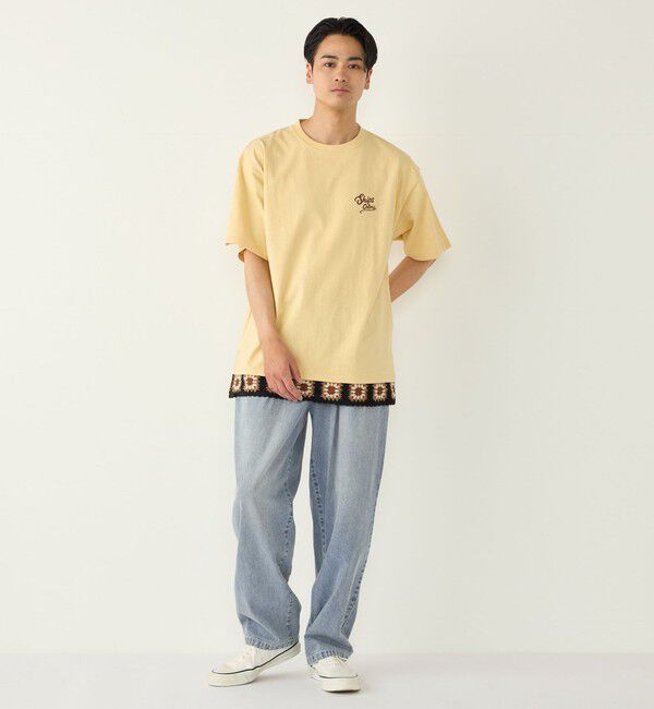 SHIPS Colors 「【WEB限定】SHIPS Colors:クロシェニット ロゴ刺繍 Tシャツ◇」|Tシャツ・カットソー|
