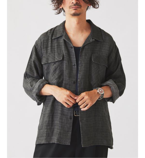 JOURNAL STANDARD relume「リネン ドビー フェードプリント シャツ」|シャツ・ブラウス|ブラック A