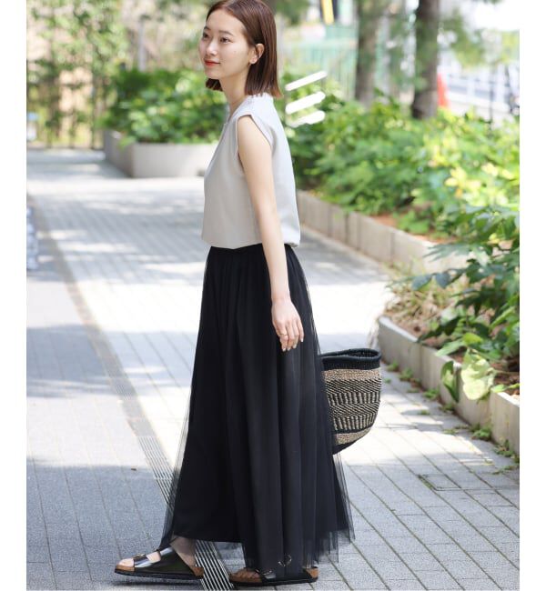 JOURNAL STANDARD relume「《WEB限定追加予約》ウォッシャブルチュールイージースカート」|スカート|