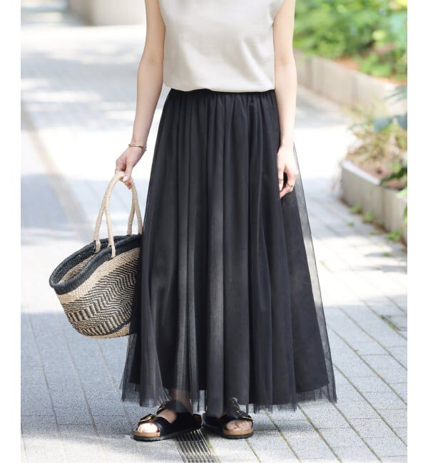 JOURNAL STANDARD relume「《WEB限定追加予約》ウォッシャブルチュールイージースカート」|スカート|